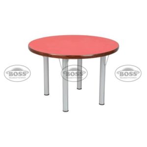 Wooden Table Circle With Steel 2" Pipe